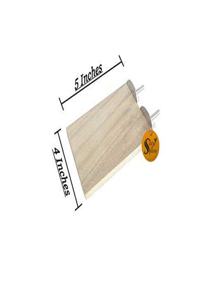 Sage Square Rectangle Natural Wood Platform 3"*4" - A Perfect Perch and Playground for Your Feathered Friend,Promote Physical and Mental Well-Being, Create a Natural Habitat. - Image 3